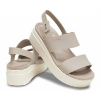 Босоножки женские Crocs на платформе 37-38 W7 23.5 см бежевые