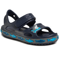 Босоножки Crocs для мальчиков с акулой 206365-410 C10 27-28 16.7 см темно-синие